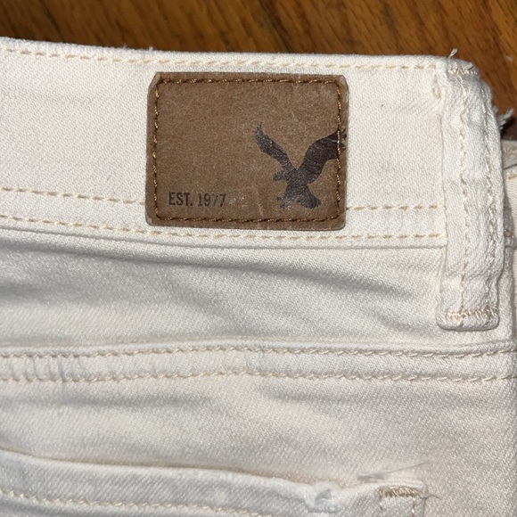 American Eagle Outfitters Skinny Cream Patchwork Jeans Size 6 - Picture 4 of 10